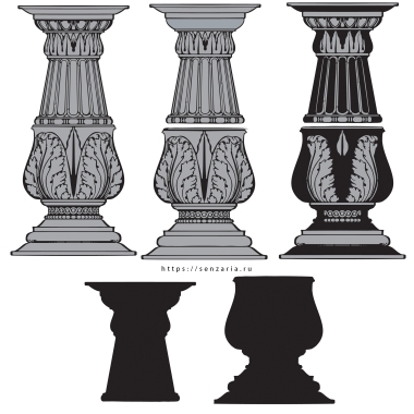 Трафарет - Колонна Лиственная Трафарет - Колонна Лиственная